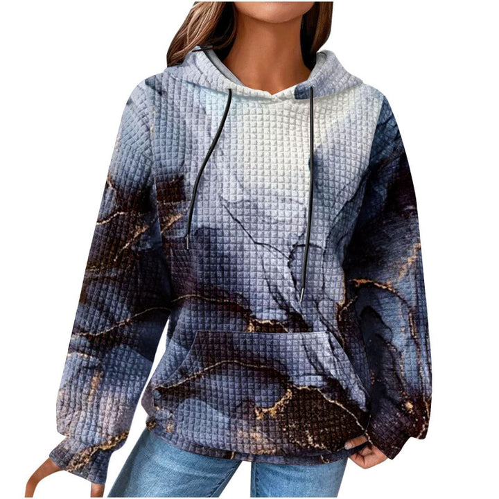 Women’s Fashionable Hooded Sweater in Checkered Design Mune Fashion