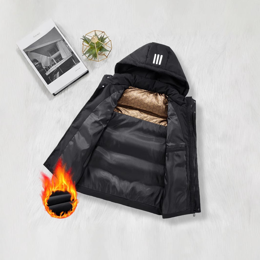 Men's thermal quilted vest with removable hood, quilted insulation and reflective stripes Mune Fashion