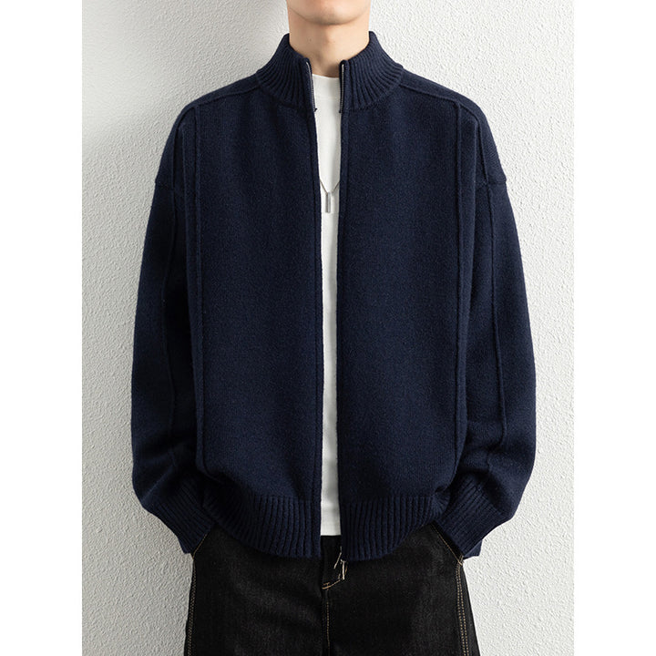 Men's High-Quality Cardigan with Stand Collar Mune Fashion