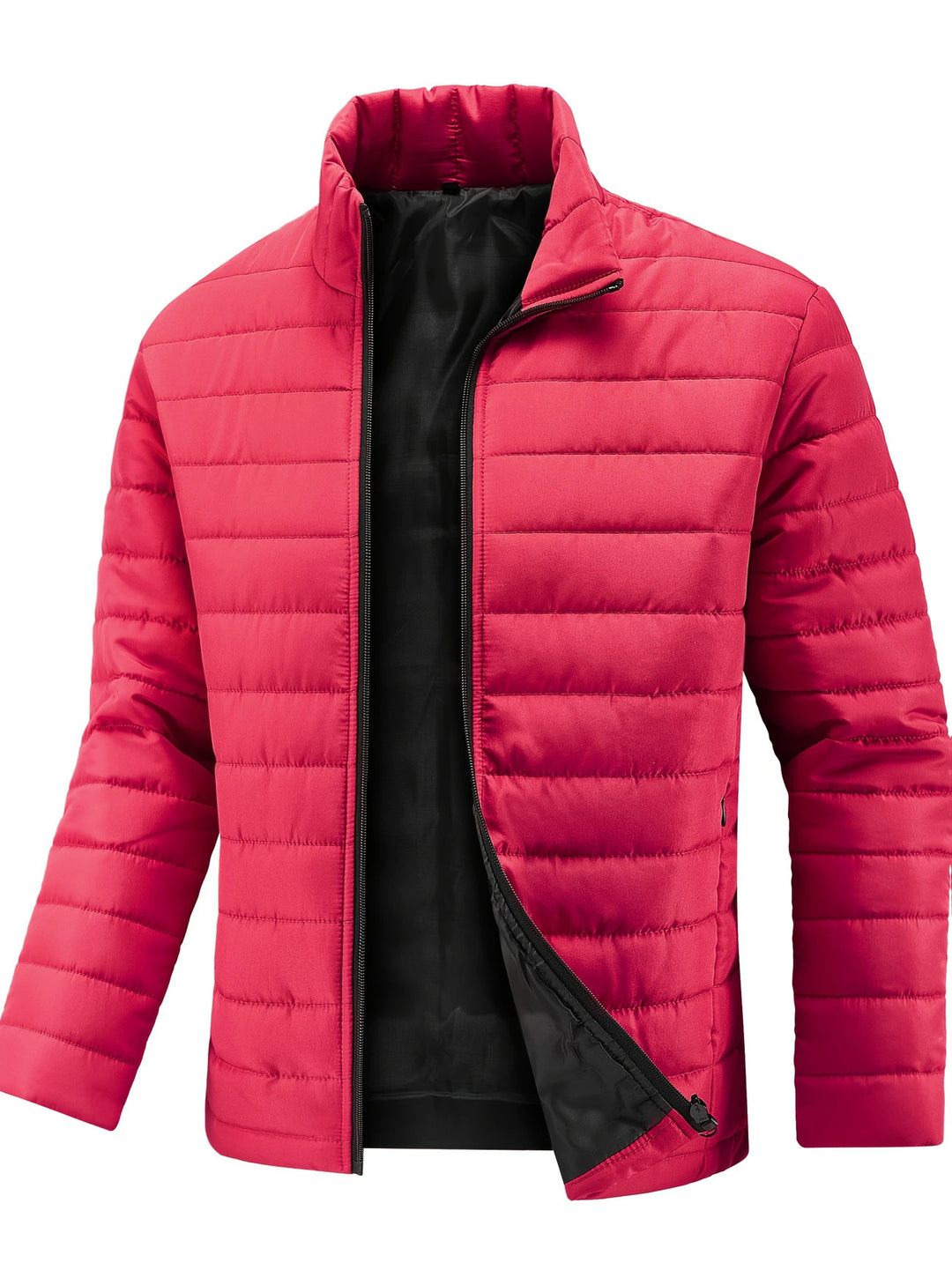 Men's Slim Fit Ultralight Thermo Quilted Jacket with High Stand-Up Collar Mune Fashion