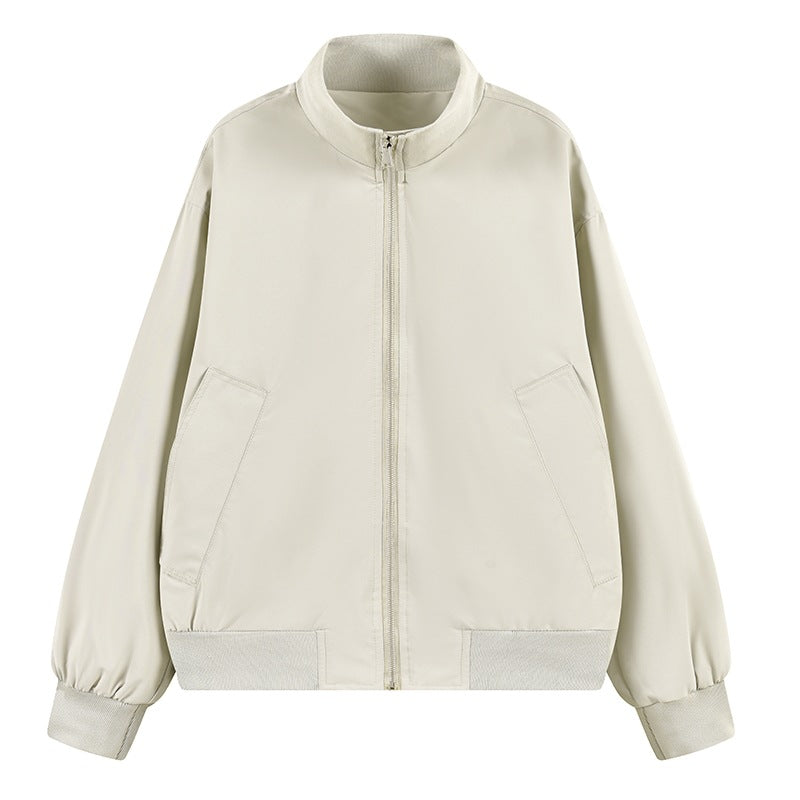 Men's lightweight bomber jacket with stand-up collar, elastic cuffs, and side slip pockets Mune Fashion
