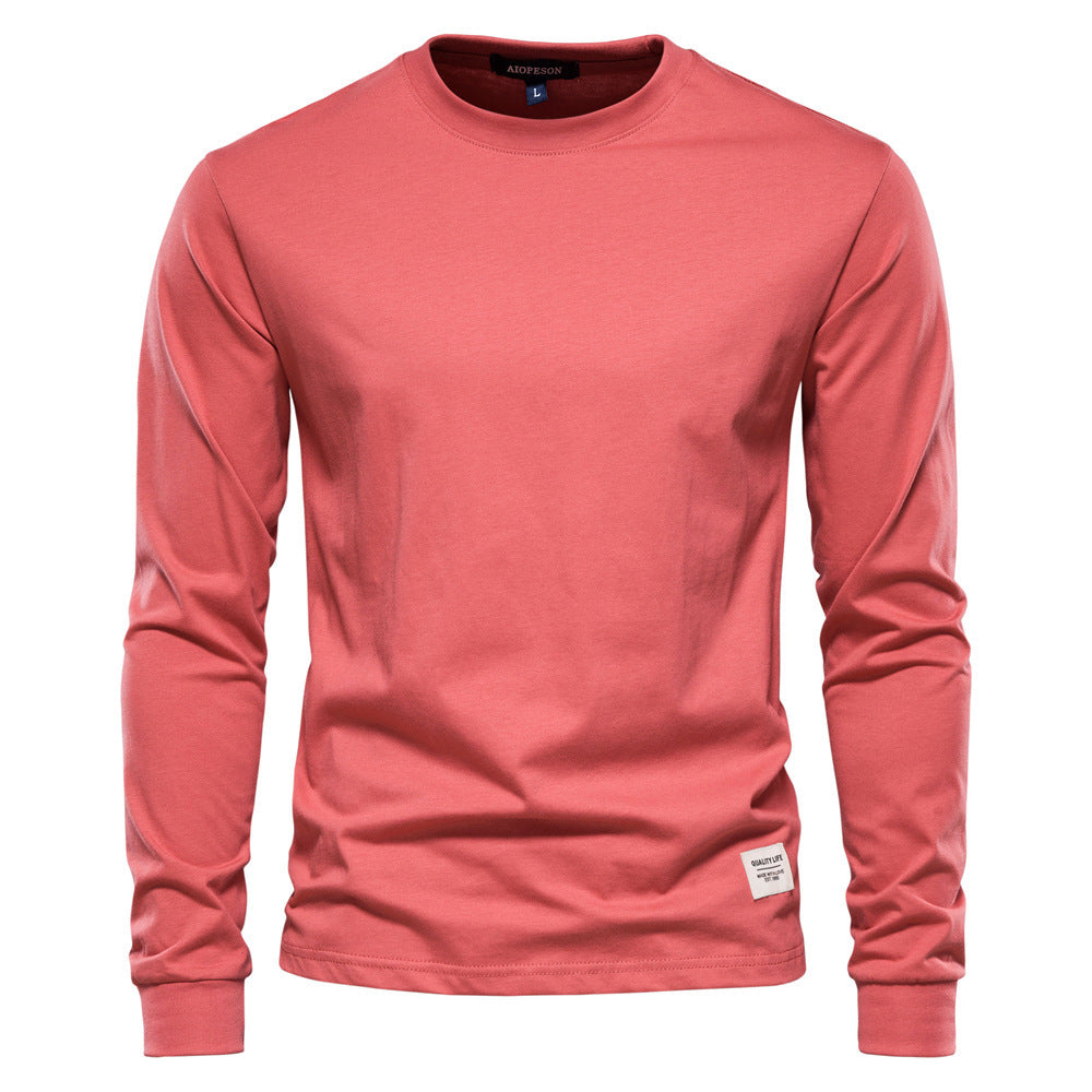 Men's classic long-sleeved cotton shirt with round neck and elastic cuffs Mune Fashion