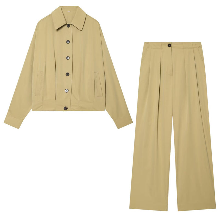 Women wide high-waisted pleated trousers with wide leg Mune Fashion