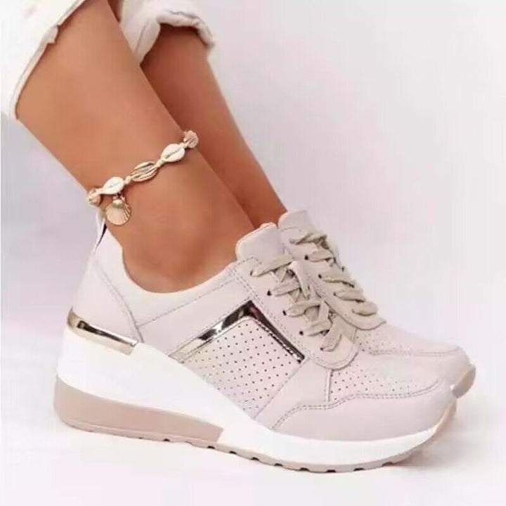 Women  modern Sneakers with metallic details, cushioning platform sole and breathable mesh upper Mune Fashion