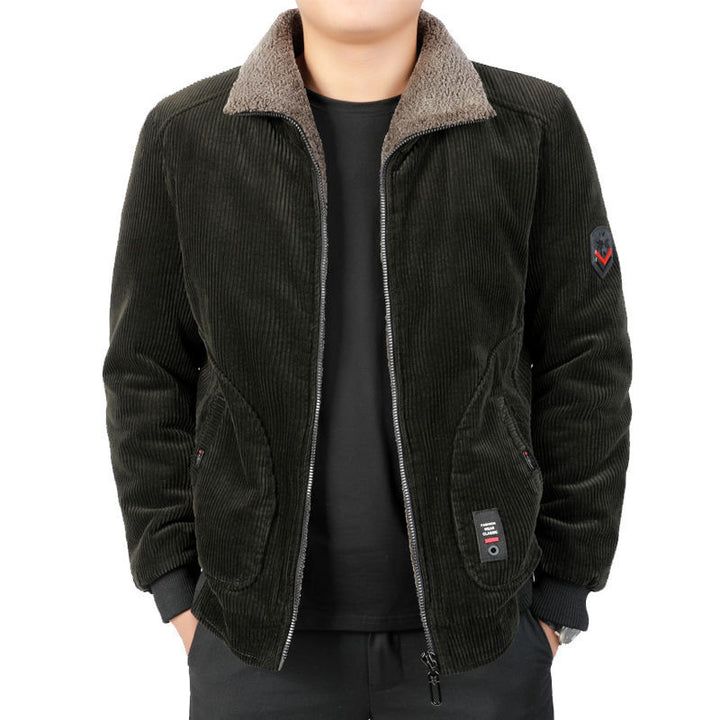 Men's cord blouson with sherpa collar, warming teddy lining and zipper Mune Fashion