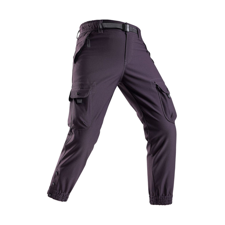 Men's Tapered Cargo Jogger Pants in Tactical Utility Style with Elastic Ankle Hem and Multiple Pockets Mune Fashion