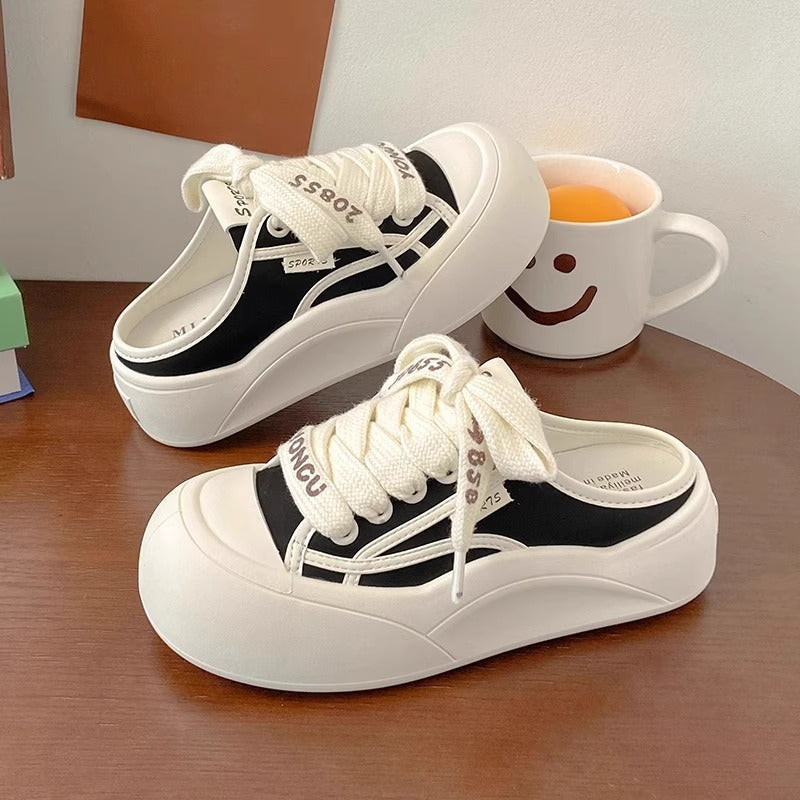 Ladies sporty platform sneakers with elastic laces and airy upper material Mune Fashion