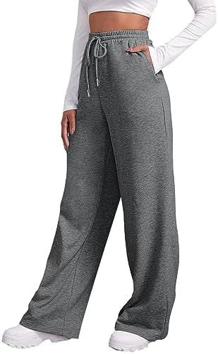 Ladies wide High-Waist Palazzo lounge pants with elastic comfort waistband, drawstring and side pockets Mune Fashion