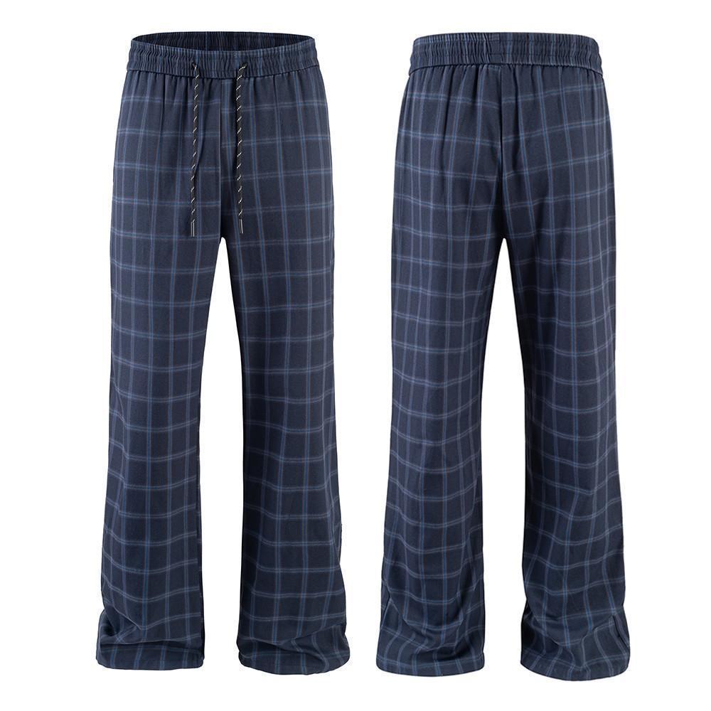 Men's Comfortable Casual Pants with Check Pattern Mune Fashion