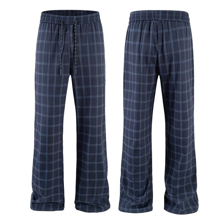 Men's Comfortable Casual Pants with Check Pattern Mune Fashion