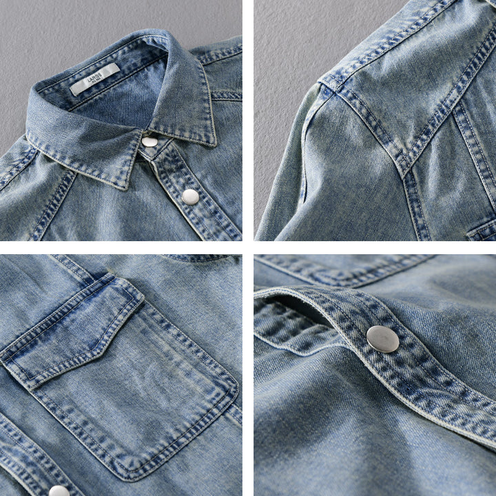 Men's Casual Oversized Denim Shirt Mune Fashion
