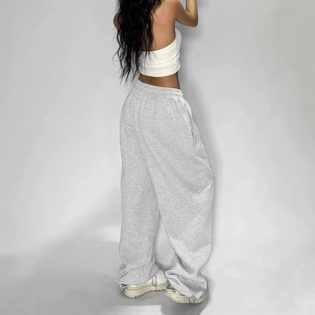 Women's wide cut lounge pants with high waistband, extra wide leg and drawstring Mune Fashion