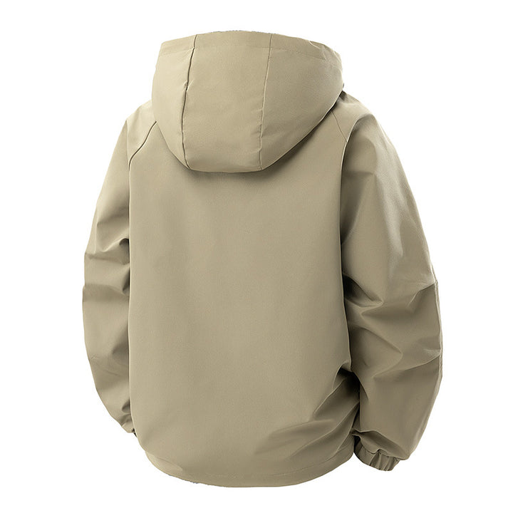 Men's Minimalist Tech Softshell Parka with Hood, Concealed Zipper and Cargo Chest Pockets Mune Fashion