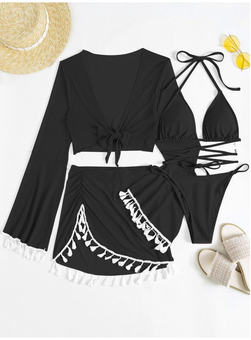 Women's bathing set with casual cropped top and charming skirt Mune Fashion