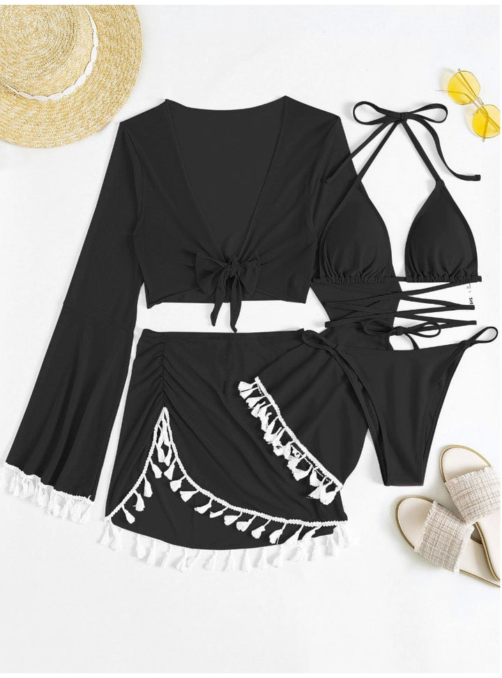 Women's bathing set with casual cropped top and charming skirt Mune Fashion