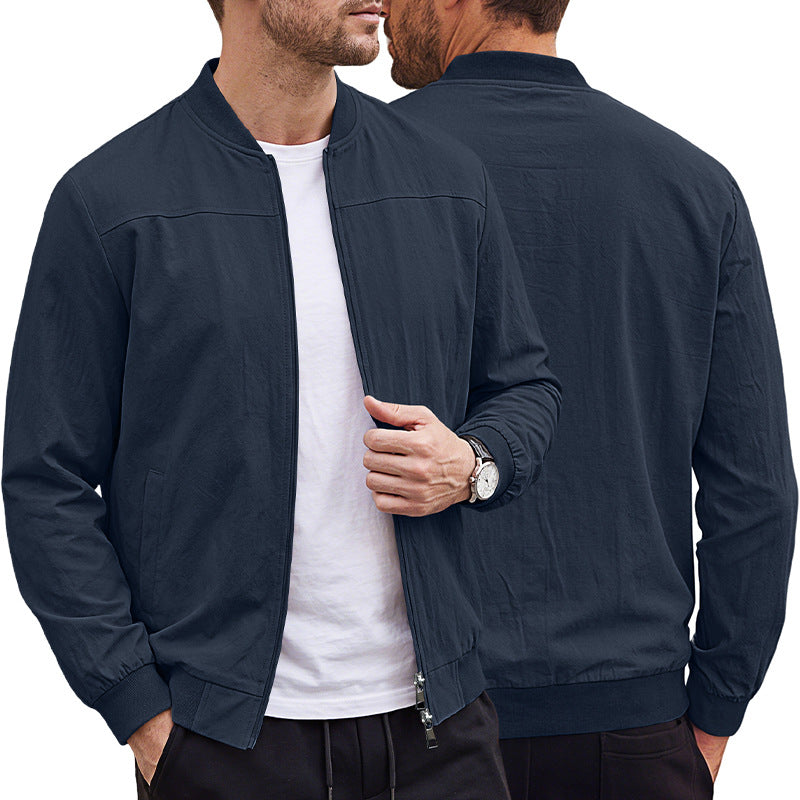 Men's lightweight bomber jacket with ribbed hem and full zip Mune Fashion