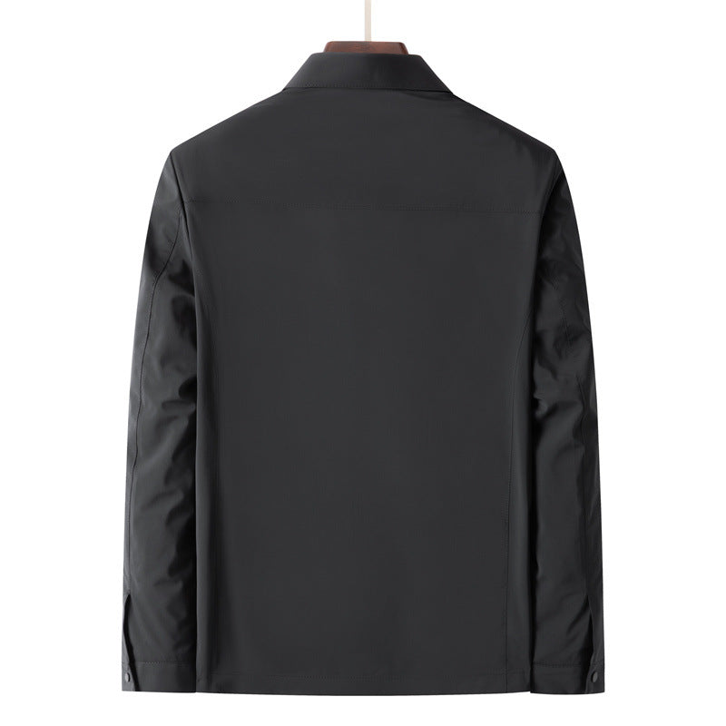 Men's Lightweight Wind and Water Resistant Casual Zip Jacket with Shirt Collar, Chest and Side Pockets Mune Fashion