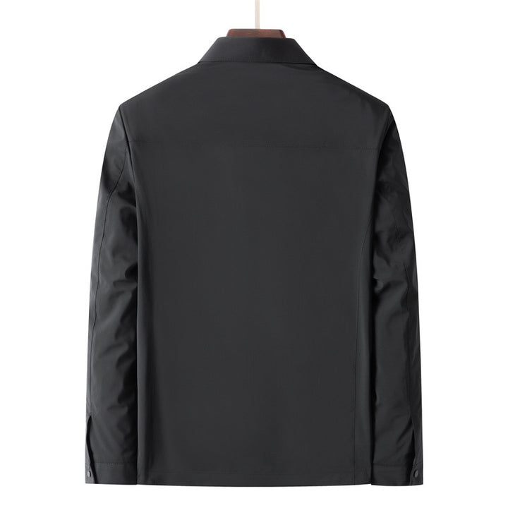 Men's Lightweight Wind and Water Resistant Casual Zip Jacket with Shirt Collar, Chest and Side Pockets Mune Fashion
