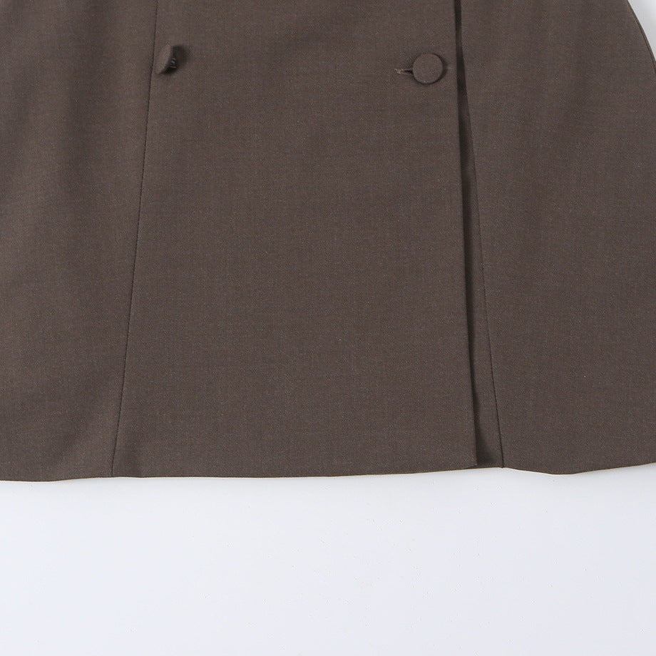 Women's tailored sleeveless double-breasted blazer dress with shawl collar Mune Fashion