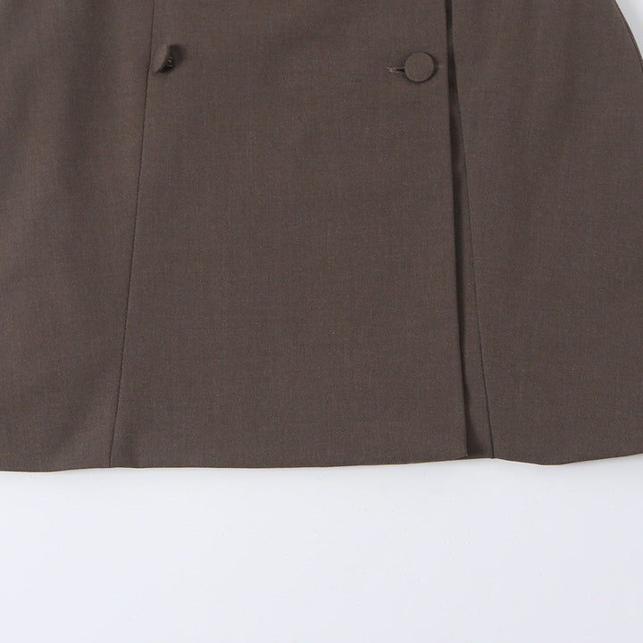 Women's tailored sleeveless double-breasted blazer dress with shawl collar Mune Fashion