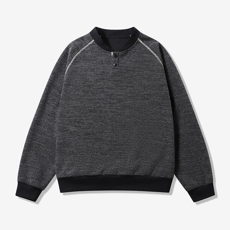 Men's Comfortable Sweater with Stand-Up Collar Mune Fashion