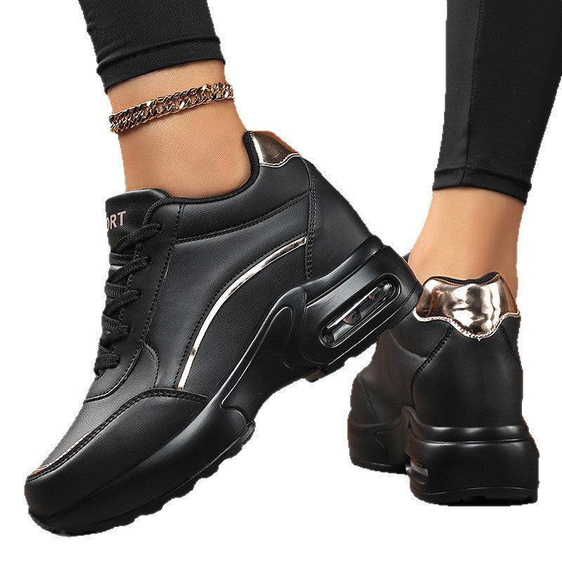 Women Chunky Sneakers with Air Cushion Sole and Metallic Details Mune Fashion