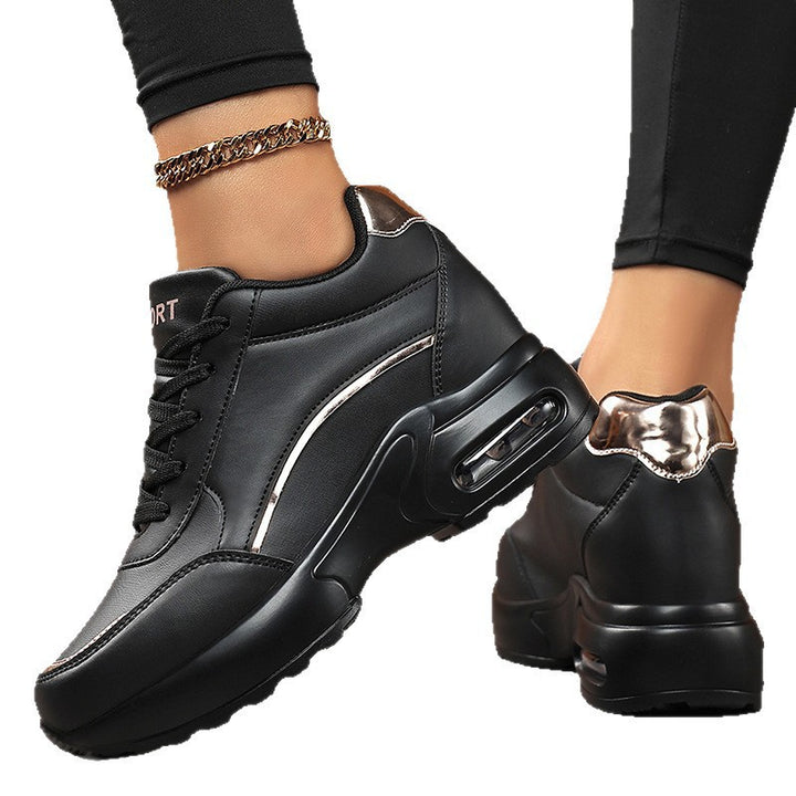 Women Chunky Sneakers with Air Cushion Sole and Metallic Details Mune Fashion