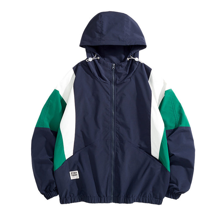 Women’s sports jacket with hood and color block design Mune Fashion