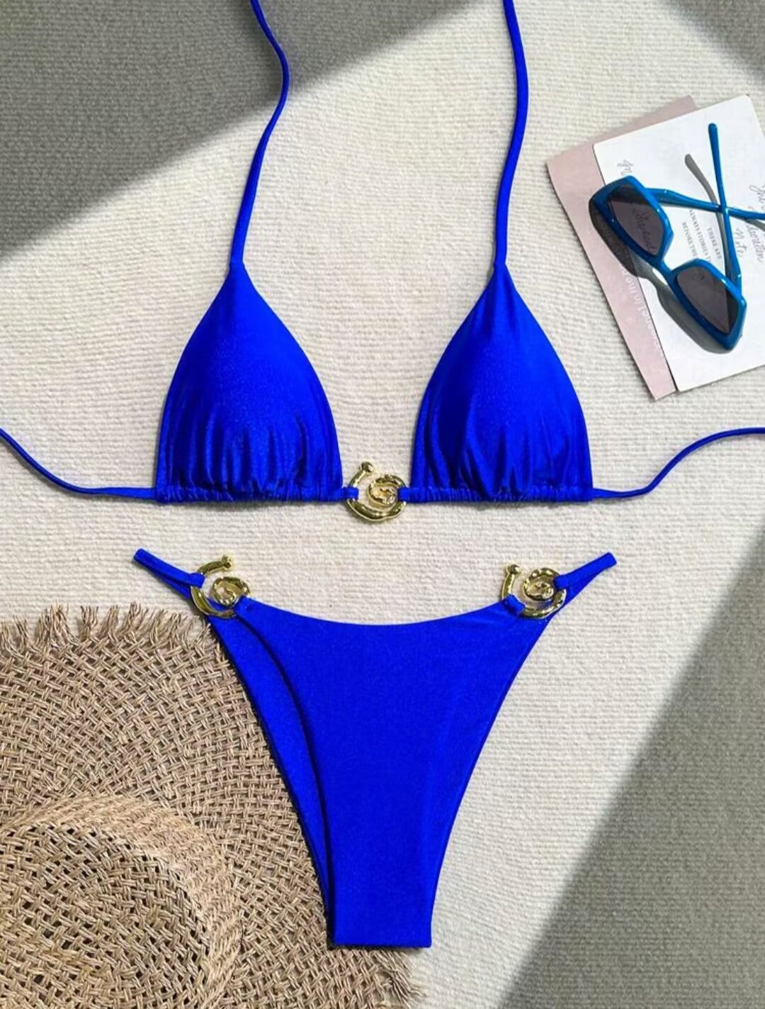 Women's Triangle Bikini with sophisticated Gold Detail Mune Fashion