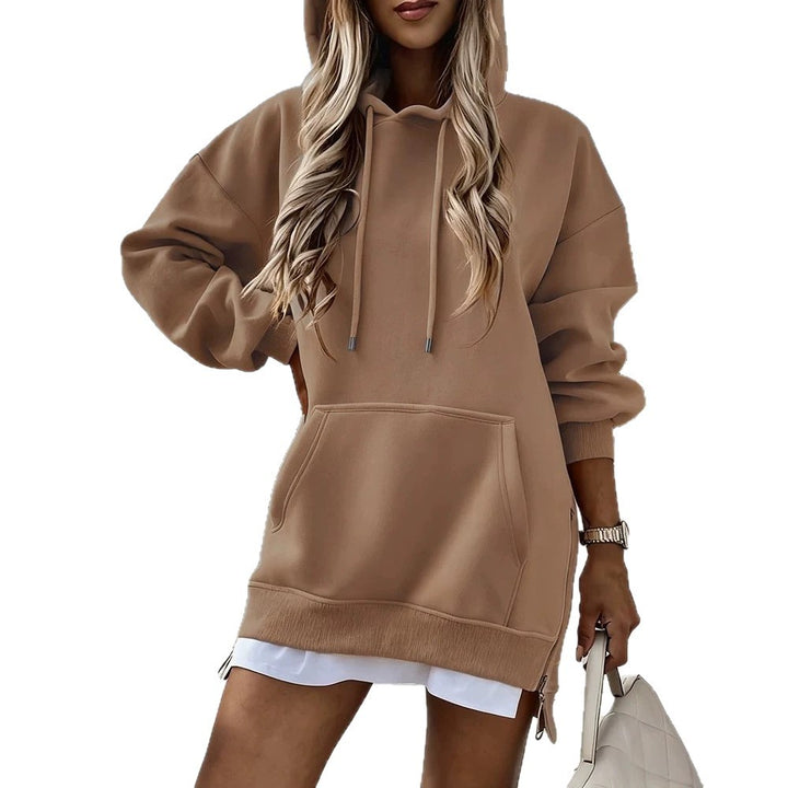Women's Casual Hoodie with Side Zipper Mune Fashion