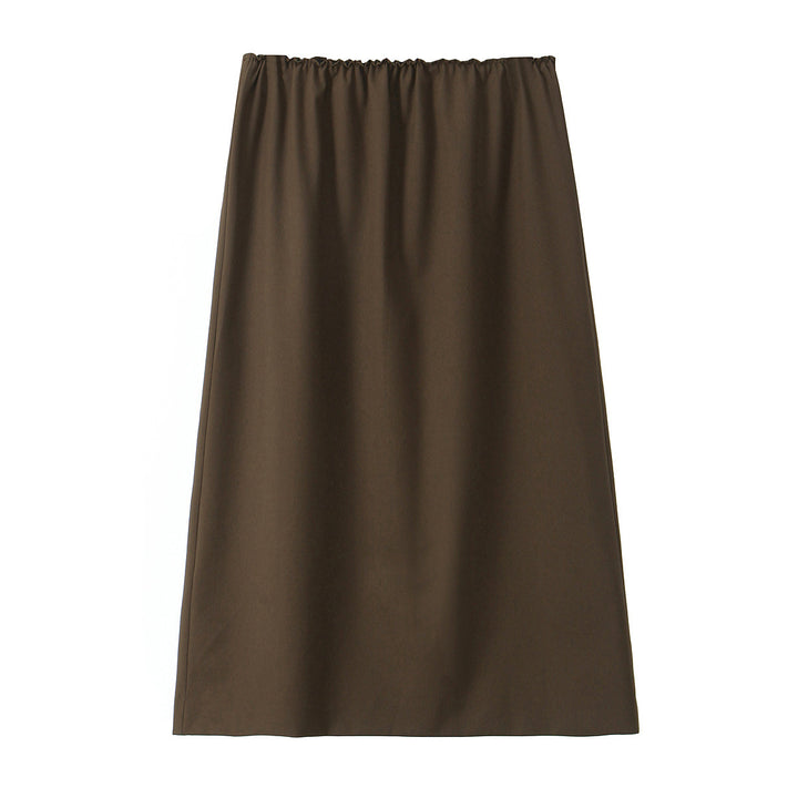 Women A-line midi skirt with elastic waistband and flowing silhouette Mune Fashion