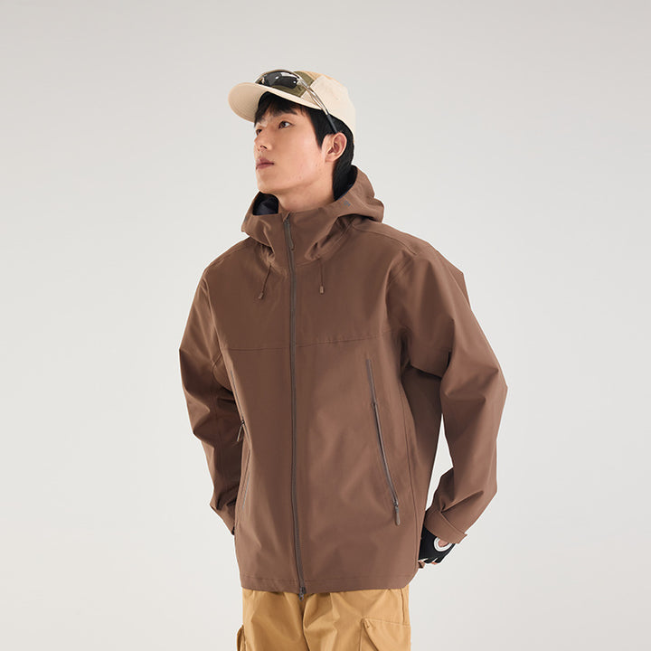 Men's Waterproof Softshell Outdoor Jacket with Adjustable Hood and Breathable Membrane Mune Fashion