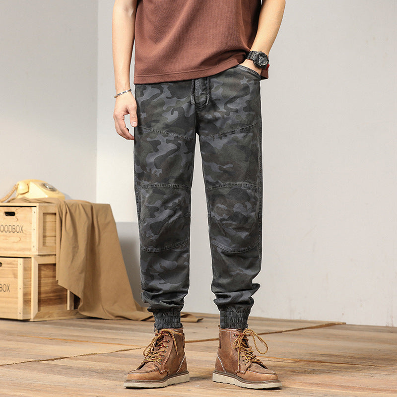 Men's Tactical Cargo Pants in Jogger Style with Knee Panels, Drawstring and Elastic Cuffs Mune Fashion