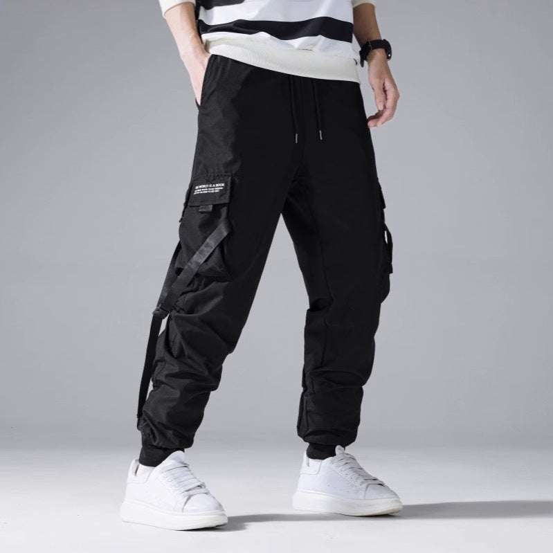 Men's Utility Cargo Jogger Pants with Multi-functional Pockets and Drawstring Waist Mune Fashion