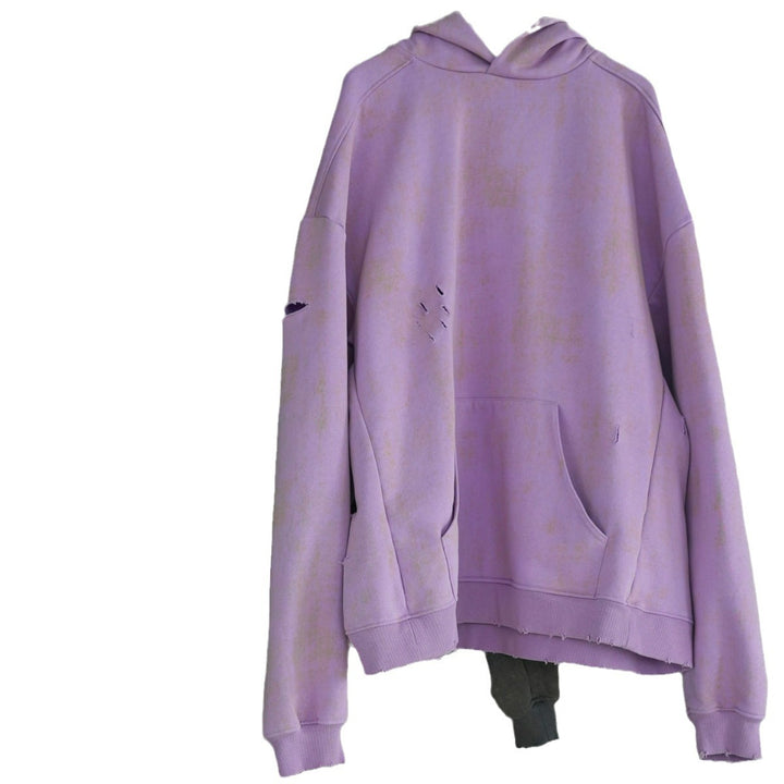 Women's Oversized Hoodie with Used Look and Rip Details Mune Fashion