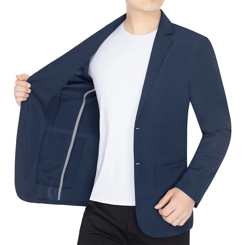 Men's lightweight half-lined cotton blazer with notch lapels and patch pockets Mune Fashion