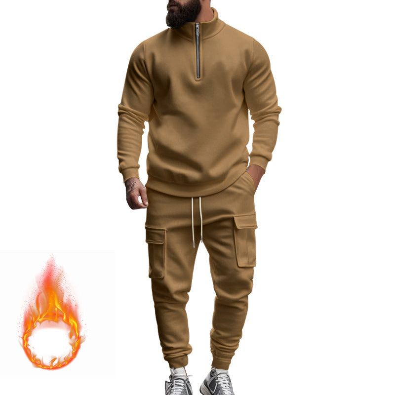 Men's knit training set with half zip, cable knit sweater and drawstring joggers Mune Fashion