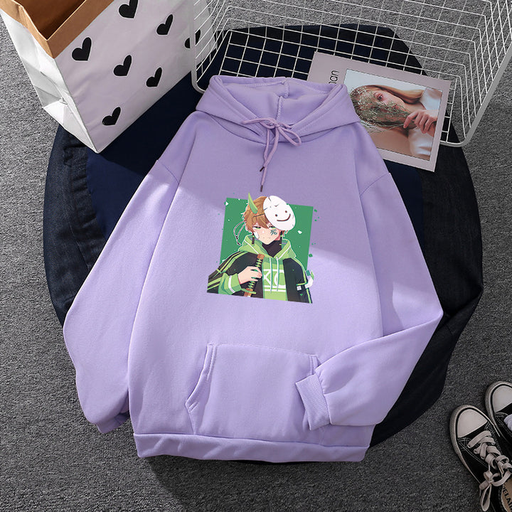 Women's hoodie with printed manga design and soft fleece lining Mune Fashion