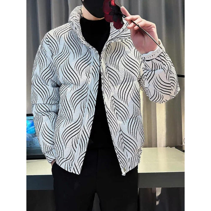 Men's Fashion Quilted Jacket with Wavy Pattern Mune Fashion