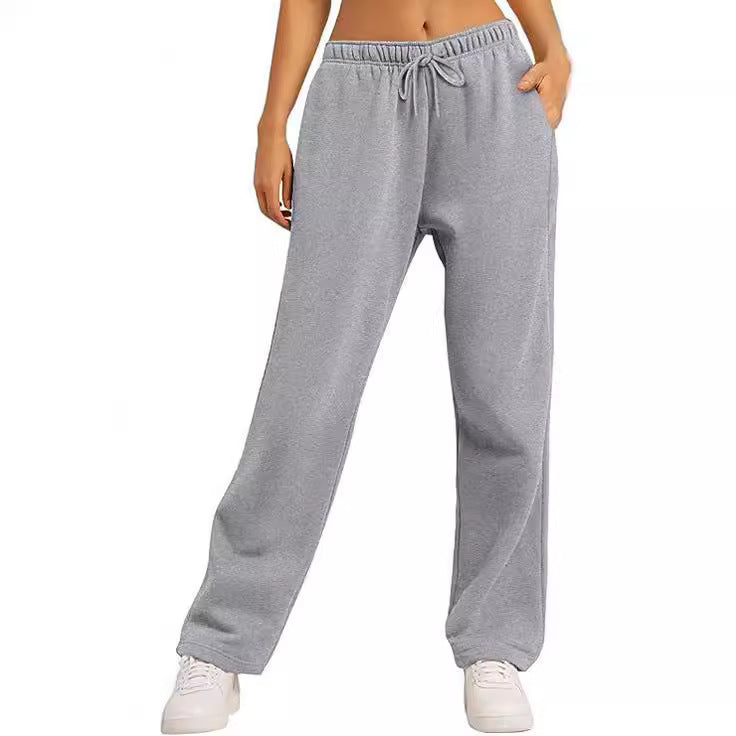 Women's wide comfort sweatpants with elastic waistband, drawstring, and side pockets Mune Fashion