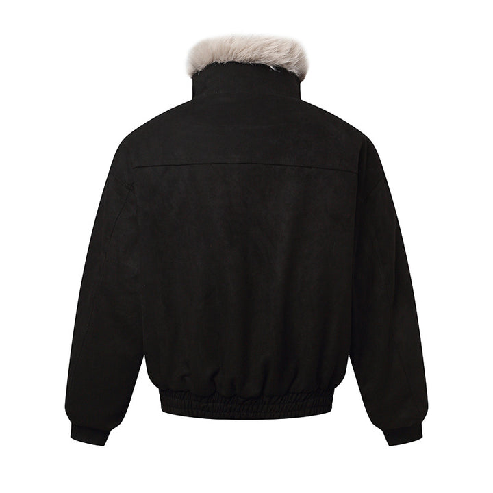 Men's bomber jacket in aviator look with faux fur trim and buckle collar Mune Fashion
