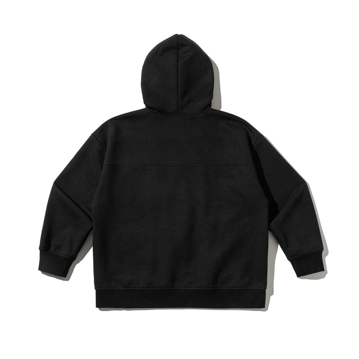 Unisex Textured Hooded Zip Jacket with Waffle Structure and Front Pockets Mune Fashion