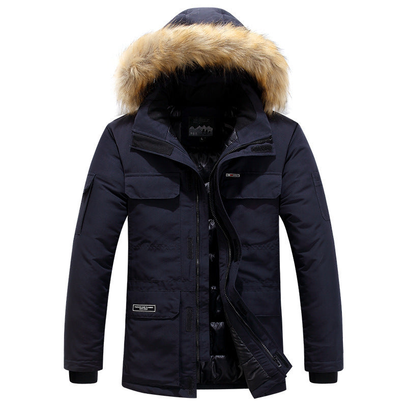 Men's Arctic Expedition Parka with padded thermal insulation and removable faux fur hood Mune Fashion