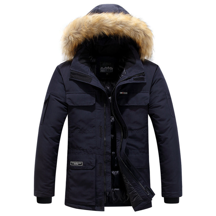 Men's Arctic Expedition Parka with padded thermal insulation and removable faux fur hood Mune Fashion
