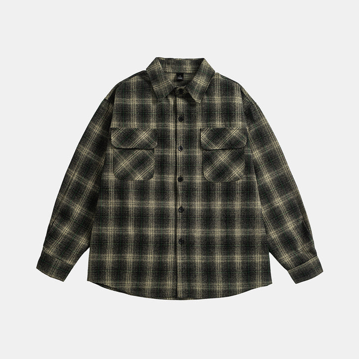 Unisex Checked Overshirt Jacket in Flannel Look with Chest Flap Pockets Mune Fashion