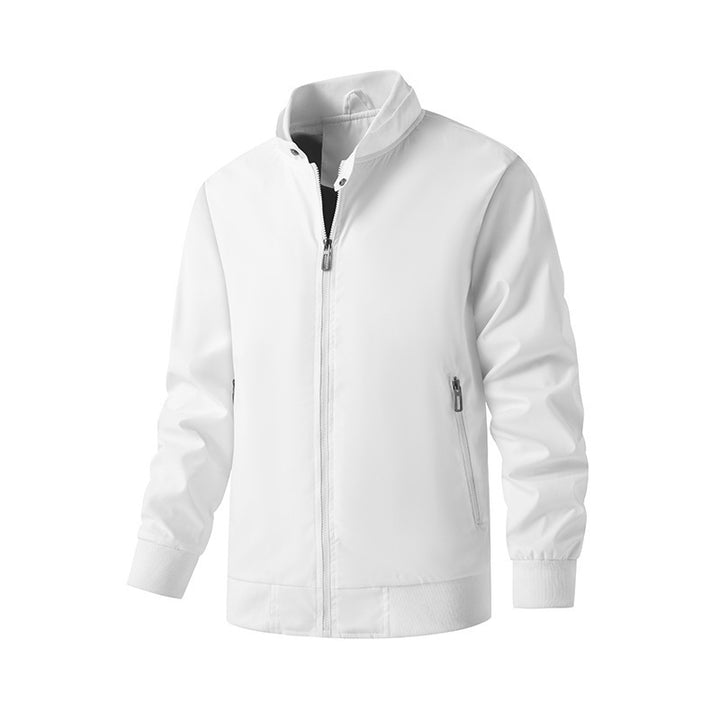 Men's aviator-inspired windbreaker bomber jacket with stand collar and mesh lining Mune Fashion