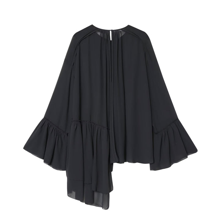 Women's asymmetrical ruffle tunic with gathers Mune Fashion