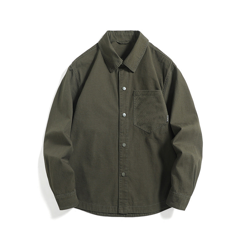 Men's ripstop overshirt with snap placket, straight cut and chest pocket Mune Fashion