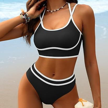 Women's Sporty Bikini Set with Fashionable Cut and Colorful Accents Mune Fashion