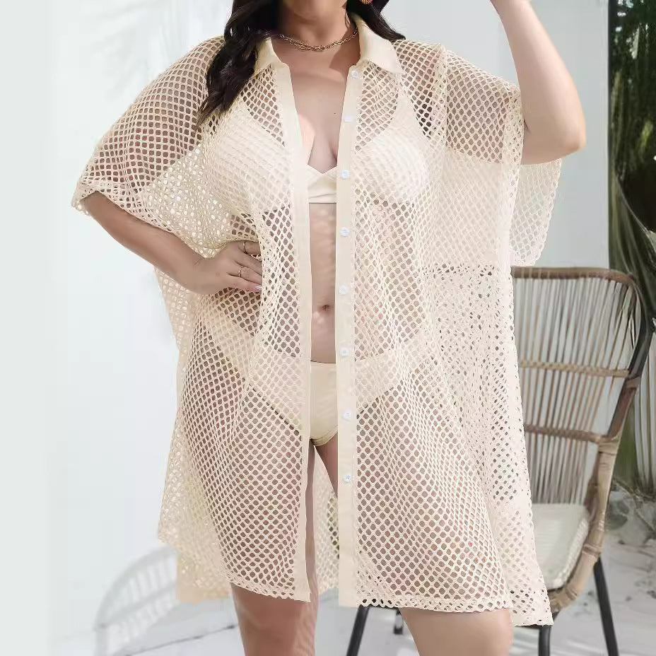 Women's transparent beach cover-up made of mesh material Mune Fashion